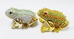 Animal trinket jewelry box Frog diamond decoration trinket jewelry box metal