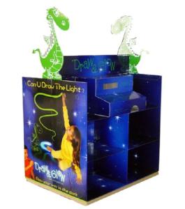 Quality Environmentally Friendly Cardboard Display Bins Blue Color Gloss Surface wholesale