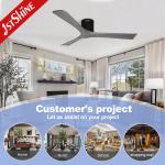 Decorative 220V Energy Saving Ceiling Fan 3 Solid Wood Blades For Restaurant