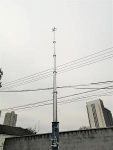 Quality 6m 6063 Aluminum Lightweight Telescopic Mast For Telecom Ham Radio wholesale