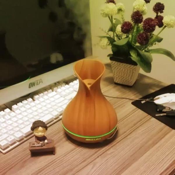 Mini 130ml Wood Grain Humidifier Electric Household Office Indoor Ultrasonic