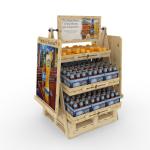 Customized Double Sided Display Rack Stable Diy Wood Wine Rack Supermarket Beer