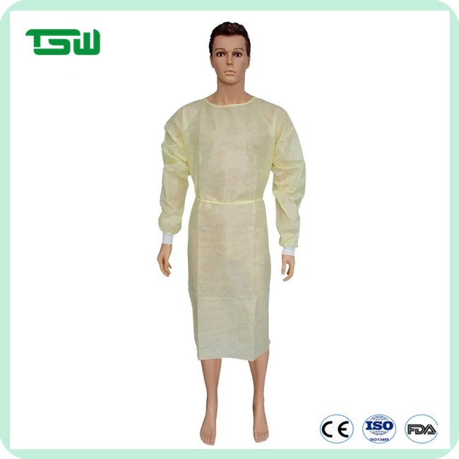 Non Sterile Disposable Nonwoven Gown S - XXXL For Clean Room