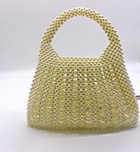 Quality Fashion White Pearl Handbag Hand Woven For Women 23cm Height 22cm Length wholesale