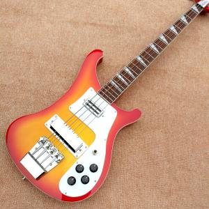 Quality Top quality Rick 4003 model Ricken 4 strings Electric Bass guitar in Cherry burst color Chrome hardware, Free shipping wholesale