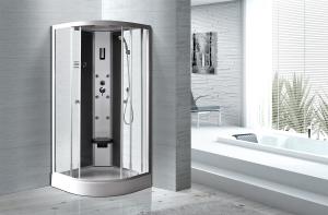 Quality Matt Silver Profiles Curved Glass Shower Enclosures , Enclosed Shower Cubicles wholesale