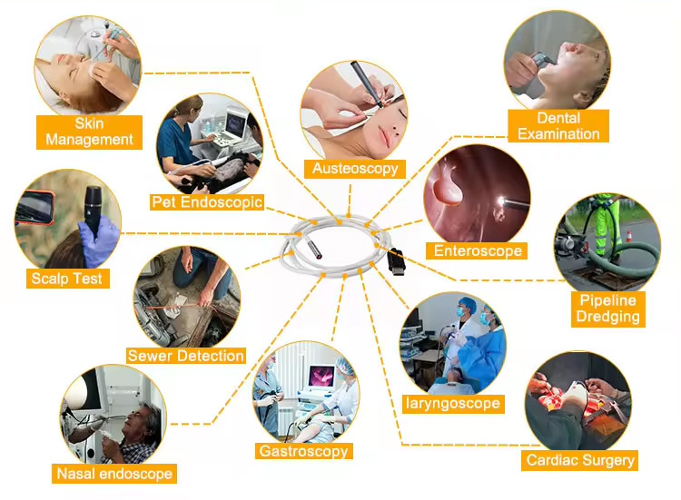 USB2.0 Cmos Sensor 2MP Endoscope Camera Module With Led