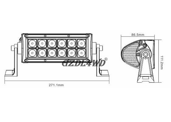 36 W 4x4 Off Road LED Light Bar For Trucks / 12V LED Work Light Bar