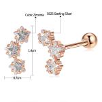18K Gold Plated 925 Sterling Silver Star Cubic Zirconia Stud Earrings for Women