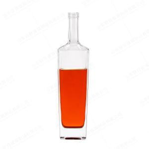 Quality 200ml 250ml 500ml 700m 750ml Square Flat Liquor Bottle for Vodka Whiskey Gin Tequila wholesale