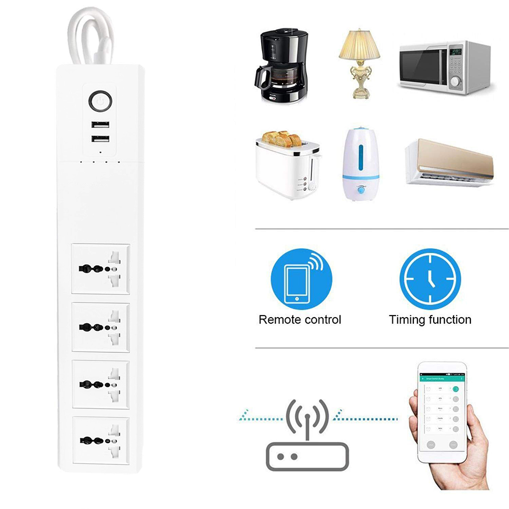 AU EU 2000W Smart Power Strip With Energy Monitoring 4 Sockets