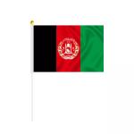 White Pole Personalised Hand Held Flags 100D Polyester Afghanistan International