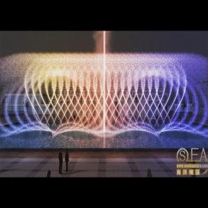 Quality Seafountain design water fountain with landscaping led light wholesale