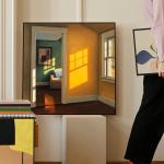 Elegant Nordic Art Deco Canvas Print 'Sunshine Window' Living Room Wall Decor