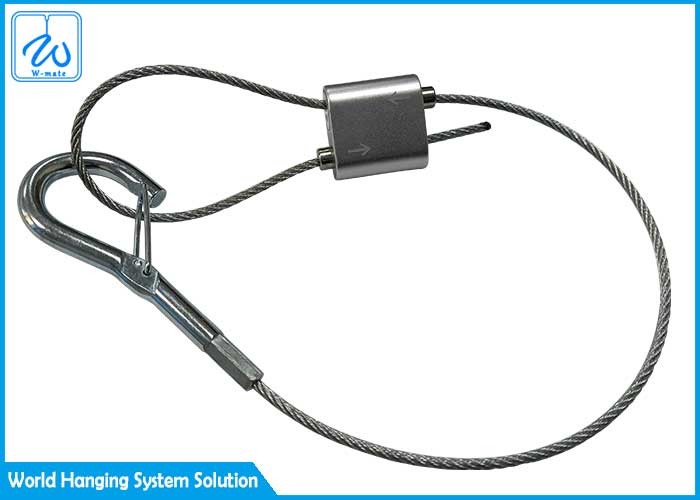 Looping Type Black Cable Gripper Steel Wire Rope Easy Adjuster Hanging Kit