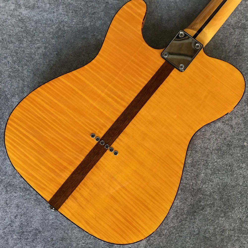High Quality Avril Ramona Lavigne electric guitar yellow craftsmanship tele guitar free shipping