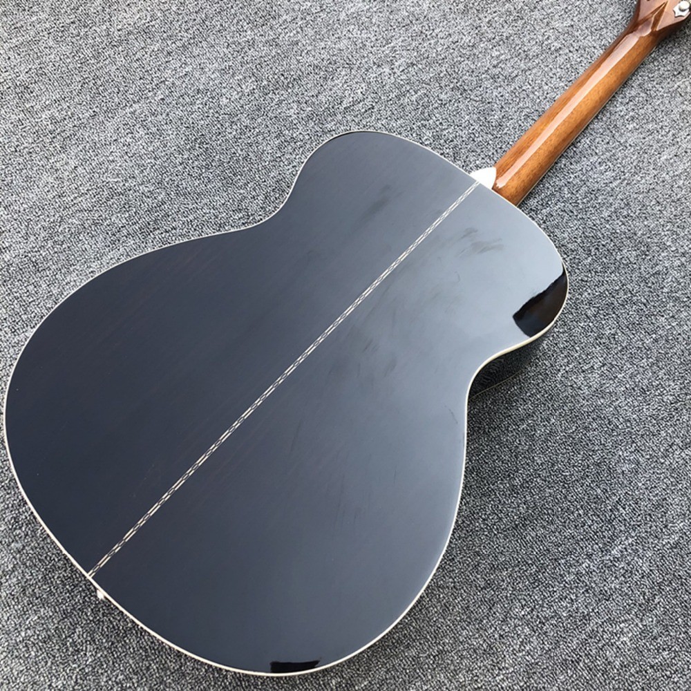 Custom Solid Spruce Top GOM28S Acoustic Electric Guitar 2020 New Yellow Color Rosewood Back and Side Acoustic Guitar EQ