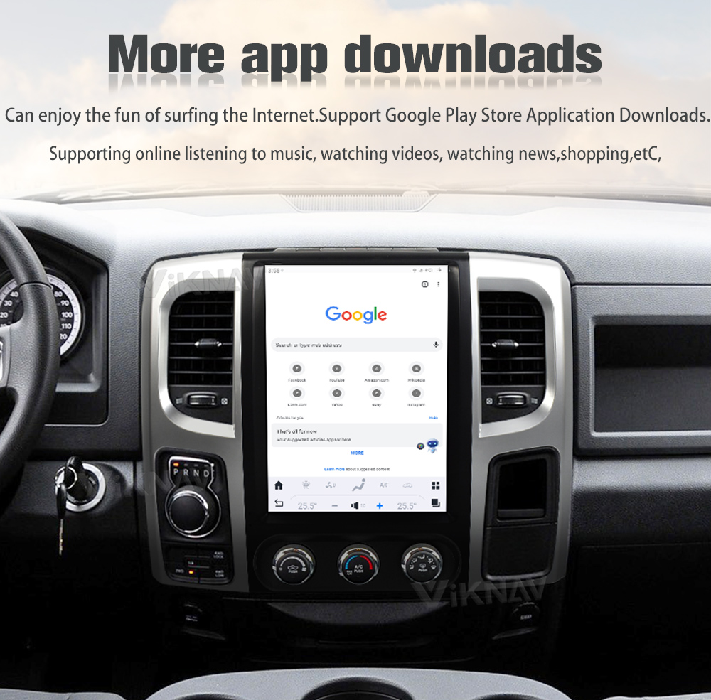 12.1 inch Android 11 Car Radio For 2013-2019 Dodge Ram Radio Touch Screen GPS Navigation Multimedia Player Carplay