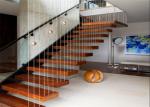Cable Railing Steel Stringer Wood And Glass Staircase 3 Flights Straight DIY