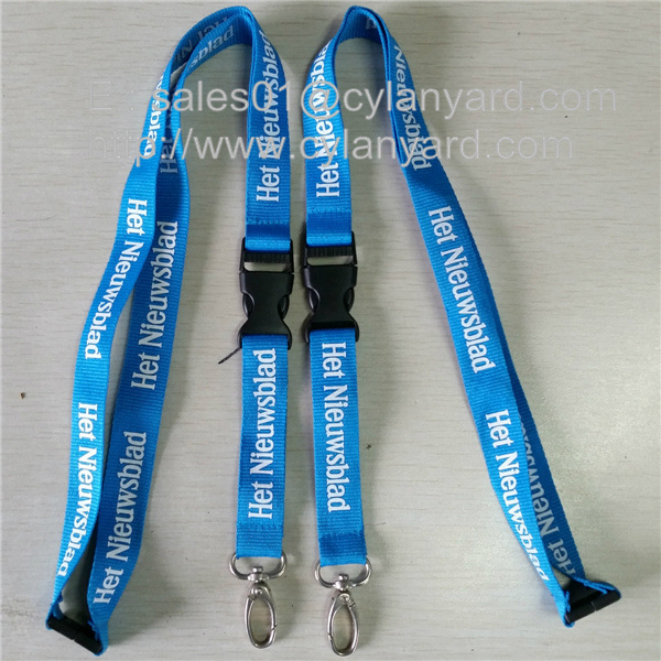 polyester key lanyard with metal crimped