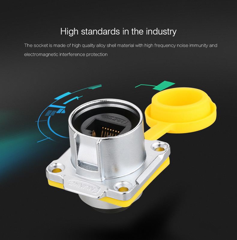 High Quality Outdoor 8P8C RJ45 Plug and Dual Port Socket,Waterproof Panel Mount Connector