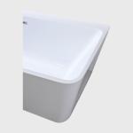 Indoor Freestanding Tub Against Wall Acrylic Soaking Fluted Back To Wall Bath