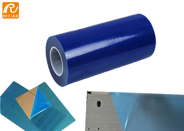 Transparent Blue Protective Film , Metal Sheet PE Protective Film 50 um Thickness