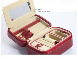 Quality Leather Jewelry Boxes,Leather Jewelry Case with Zipper and stich edge wholesale
