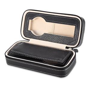 Quality Professional Black Watch Travel Case , Single Watch Display Case Handmade wholesale
