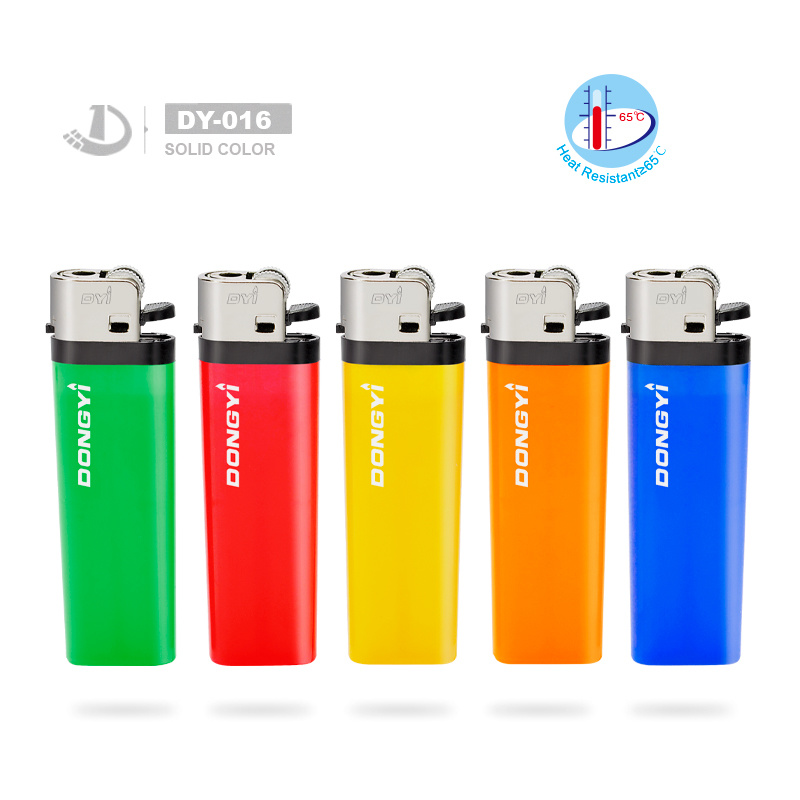 Dy-016 Normal Custom Made Stickers Label Colorful Refillable Flint Gas Lighter with ISO9994 Certificate