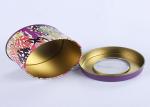 Color Printed Round Gift Tins 0.23mm Tinplate Transparent PVC Window Lids On Top