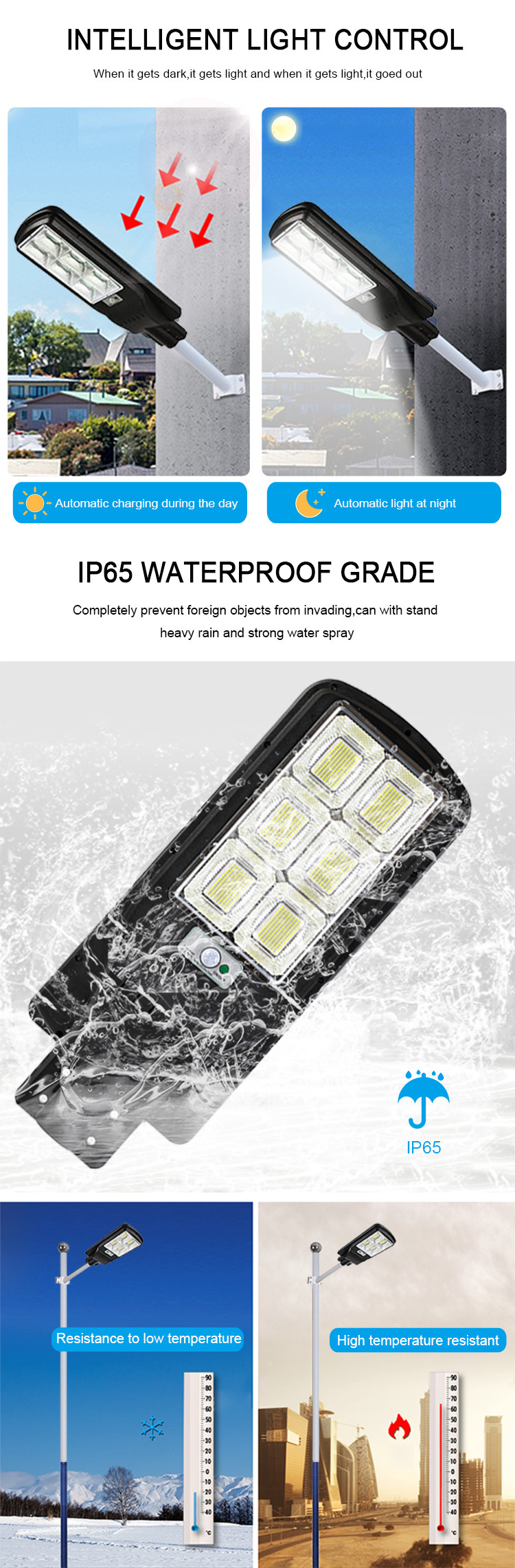 Outdoor Waterproof Solar LED Flood Street Light 200W Radar Induction