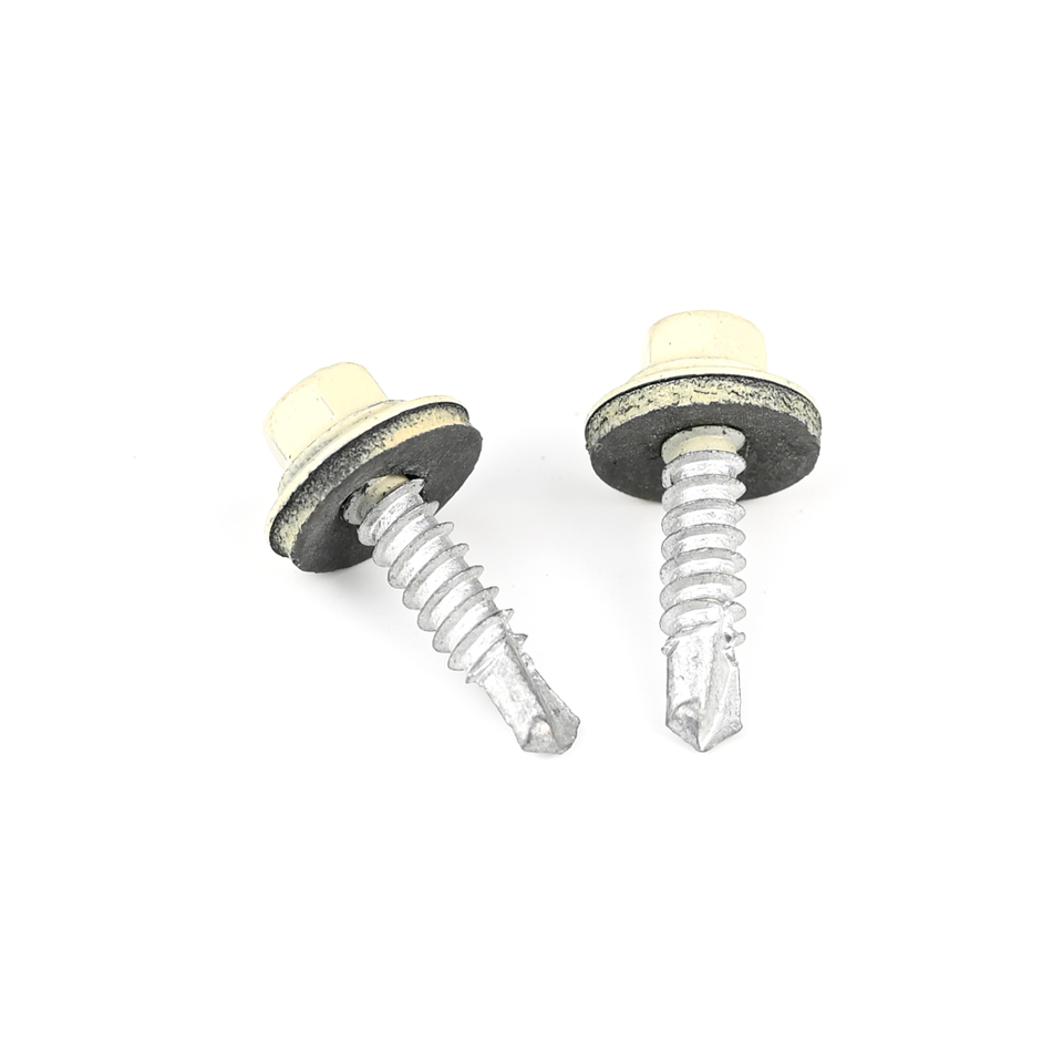 Galvanized 25mm Yellow Hex Flange Head Self Drilling Screws for Door Wood Structure