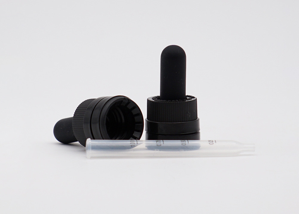 18mm Smooth Surface Matte Black Child Proof Dropper Aluminum Closure