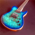 7 strings Blue electric guitar