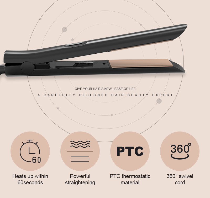 LCD Ceramic Hair Flat Iron With MCH PTC Heater Titanium Plates