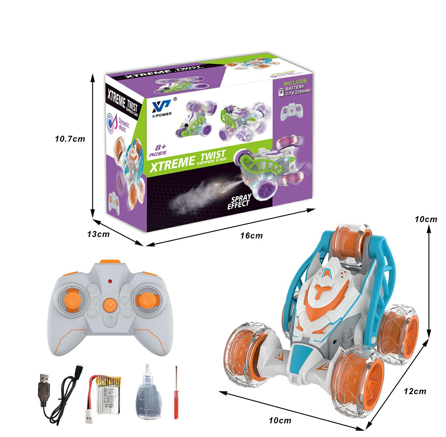 Expert Remote Control Stunt Car 360 Degree Rotation Car With Light Music Spray Toys For Kids Playing Time 18 Mins