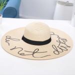 AK17519 Wide brim sunny beach paper straw hats with letter in stock , promotion