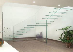 Quality Building Floating Steps Staircase Glass Balustrade Stairs Extremely Aesthetically Pleasing wholesale