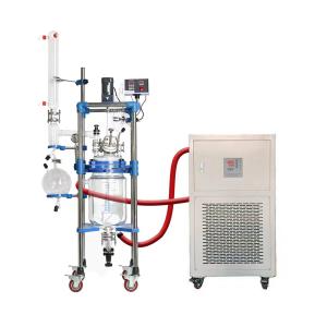Quality Lab Experiment Borosilicate Glass Chemical Glass Reactor With PLC / Motor / Pump wholesale