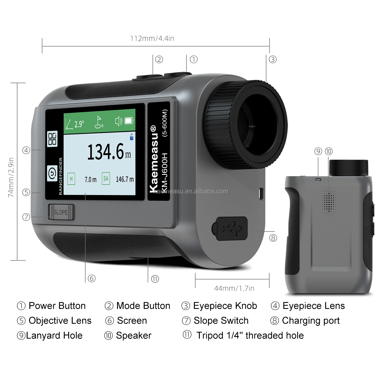 OEM/ODM Intelligent voice Golf laser rangefinders with LCD screen outdoor sport telescope 1200m