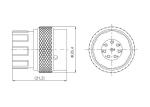 24VDC Transmission Cable Connector , IEC Metal Shell 8 Pin Cable Connector