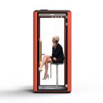 42.3 Inch Acoustic Phone Booth Red Single 2000HMM Portable Office Pod