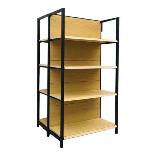 Quality Supermarket Wood Grain Shelving Shop Convenience Store Display Stand wholesale