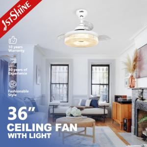 Quality CE Smart Wifi Control Invisible Ceiling Fan Light for Bedroom 36 Inch wholesale