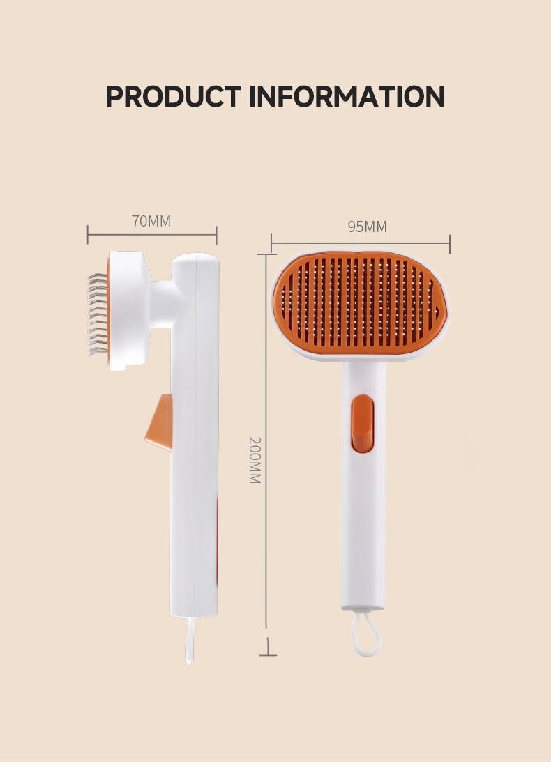 Pet Dog Brush Hair Removal Grooming Tools Cat One-Button Slicker Self Cleaning Comb