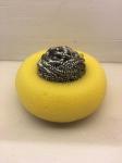 SS410 Stainless Steel Dish Scrubber Sponge , Helical Structure Sponge Scouring