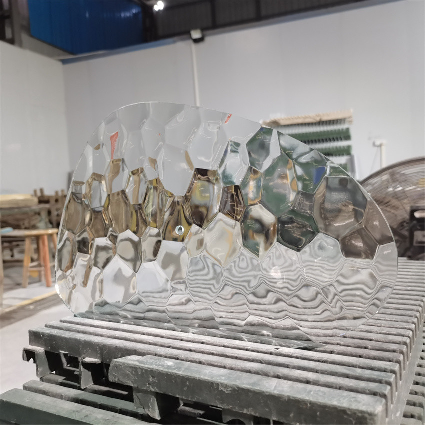 Water Cube Textured Decorative Tempered Glass 10mm Thickness For Partitions Divisions