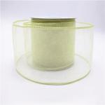 Light Purple / Yellow Wired Satin Edge Organza Ribbon Double Face Style