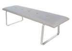 Polyurethance PU Modern Dining Bench Heavy Duty Brushed Steel Leg